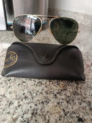 Gafas Ray-Ban Aviator Doradas Verdes
