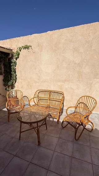 Conjunto de mimbre para terraza