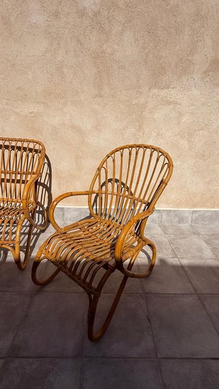Conjunto de mimbre para terraza