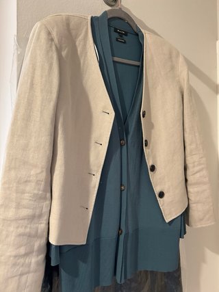 Americana Lino Massimo Dutti Beige Mujer