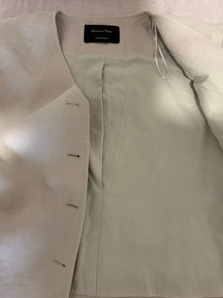Americana Lino Massimo Dutti Beige Mujer