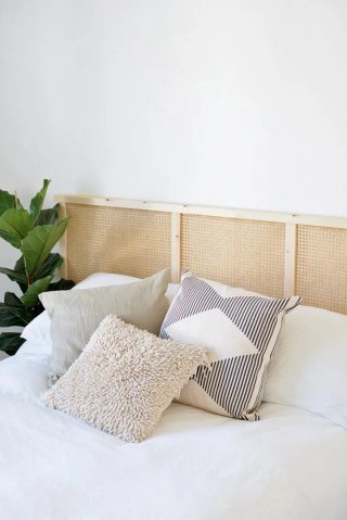 Cabecero de Cama Ratán y Madera