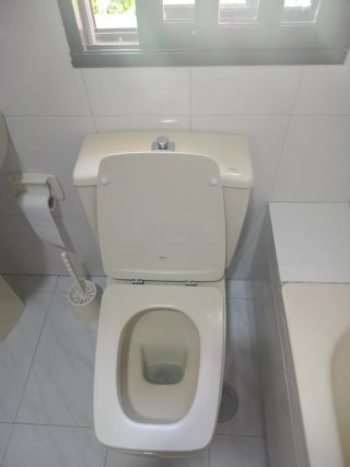 Sanitarios de baño beige, todo el lote incluido