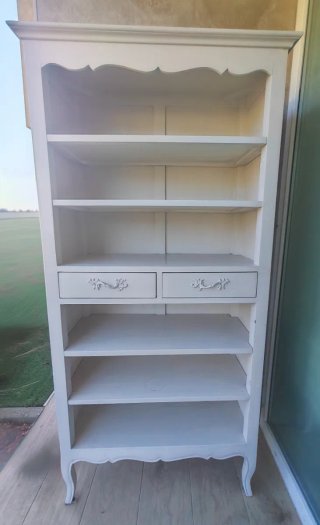 Alacena de madera beige/blanco roto