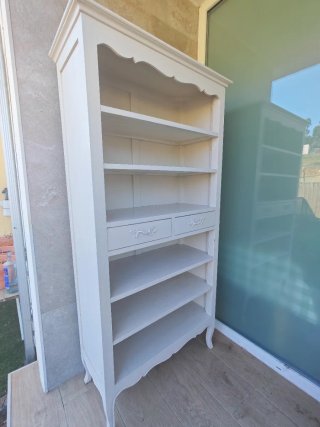 Alacena de madera beige/blanco roto