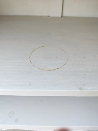 Alacena de madera beige/blanco roto