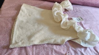 Top Zara Volantes Blanco Talla M