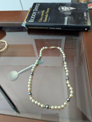 Collar de perlas y oro. Regalo pulsera.