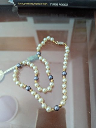 Collar de perlas y oro. Regalo pulsera.