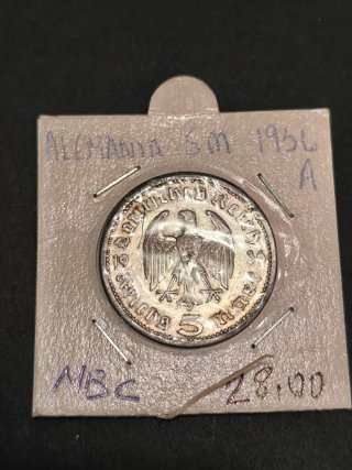 Moneda Alemania 5 RM 1936