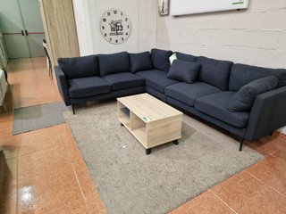 Sofá Rinconera Lea 270cm Tela Azul/Gris