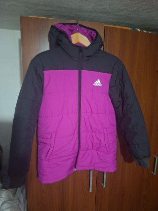 Plumífero Adidas Negro y Rosa talla 11-12