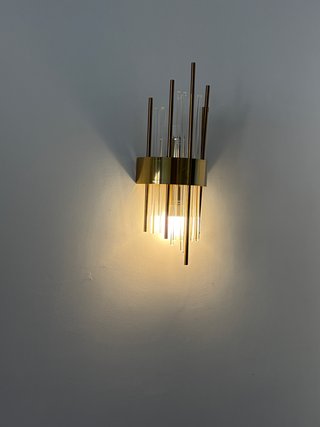 Apliques de Pared Dorados y Cristal
