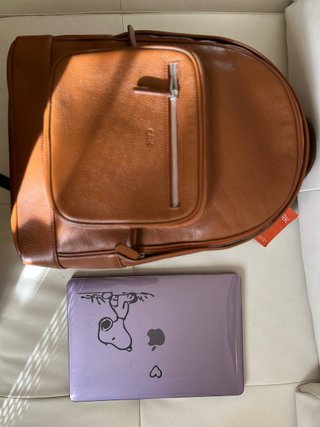 Mochila de piel Maroquinerie marrón