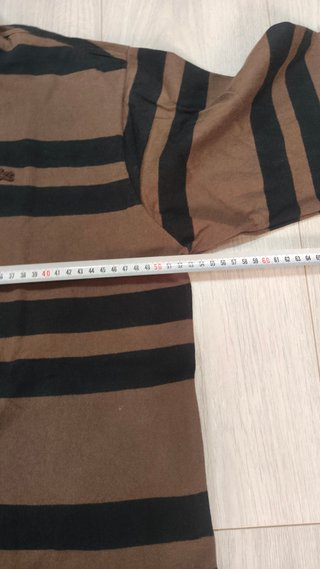 Polo Lacoste Rayas Marrón y Negro Talla L