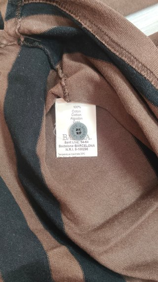 Polo Lacoste Rayas Marrón y Negro Talla L