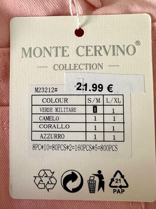 Pantalón rosa palo Monte Cervino Talla M