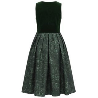 Vestido Dirndl Terciopelo Verde Vintage 2 Piezas