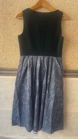 Vestido Dirndl Terciopelo Verde Vintage 2 Piezas