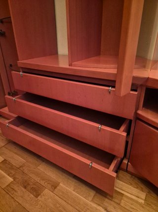 Mueble de salón modular madera y cristal