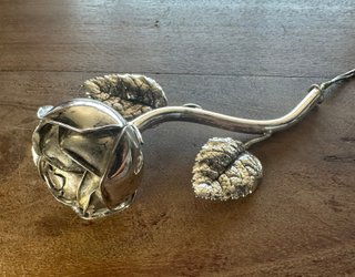 Pulsador Timbre Vintage Rosa Metal Plata