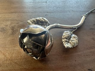 Pulsador Timbre Vintage Rosa Metal Plata