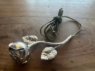 Pulsador Timbre Vintage Rosa Metal Plata