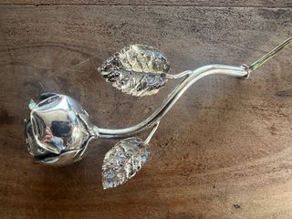 Pulsador Timbre Vintage Rosa Metal Plata