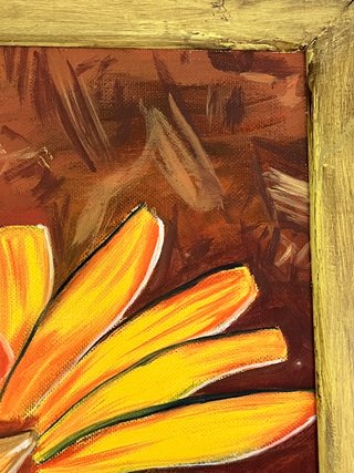 Pintura a mano. Cuadro de  Flores, Óleo en Lienzo