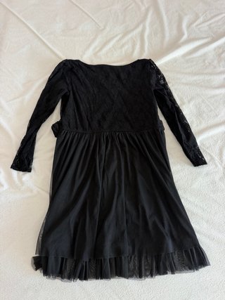 Vestido negro mujer encaje y tul
