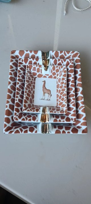 Conjunto 3 Ceniceros Porcelana Jirafa