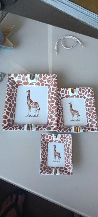 Conjunto 3 Ceniceros Porcelana Jirafa