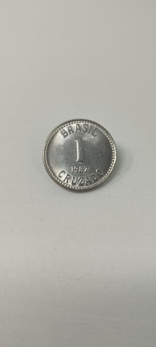 1 cruzado Brasil 1987 moneda acero inoxidable.