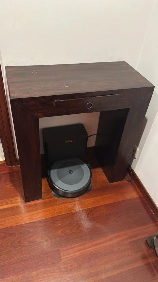 Mueble recibidor y espejo madera maciza