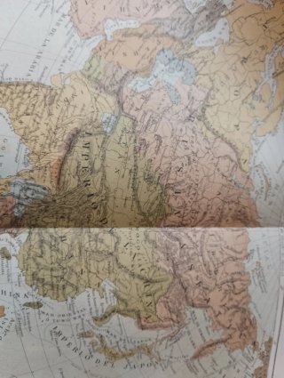 Antiguo mapa de Asia 1875 original