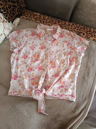 Camicia Promod fantasia floreale nodo vita
