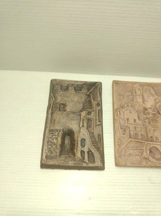3 bassorilievi terracotta vintage