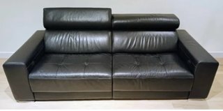 Sofá de piel negro 2 plazas
