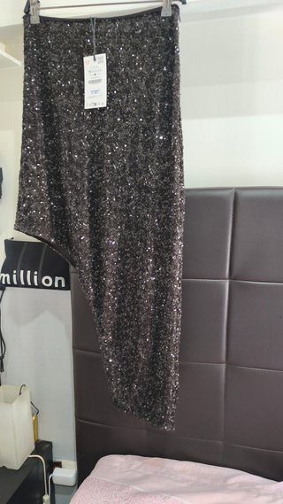 Falda Zara lentejuelas Talla M