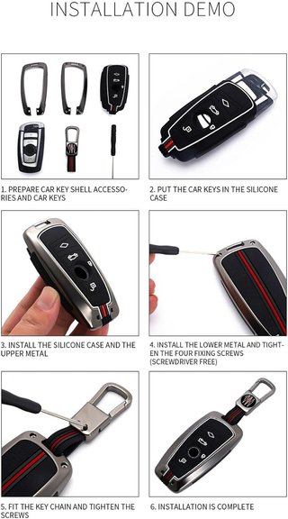 Funda Llave Coche BMW 3 Botones Zinc