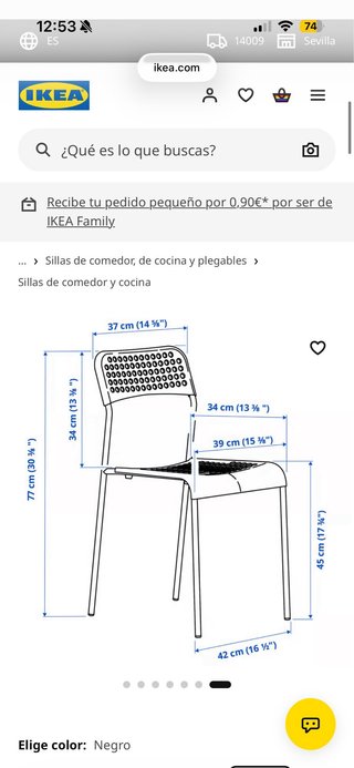 Sillas  IKEA negras