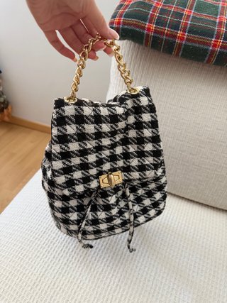 Mochila cuadros blanco y negro Primark