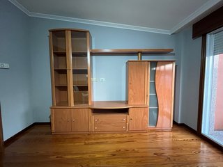 Mueble recibidor madera y cristal