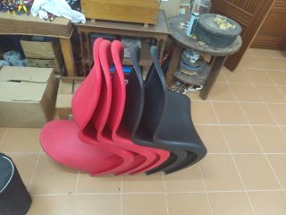 Silla estilo Panton Negra Plástico