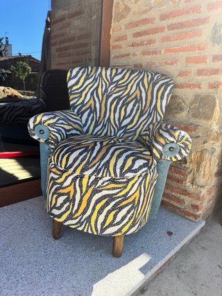 Butaca Retro Restaurada Estampado Animal