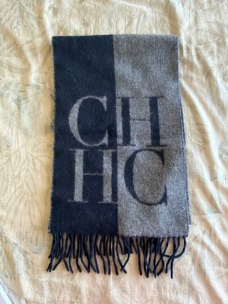 Bufanda Carolina Herrera CH Azul Gris