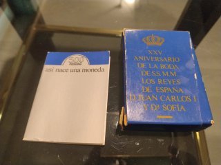 Moneda Plata 25 Aniversario Boda Reyes