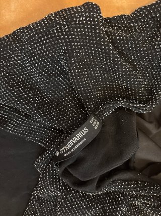 Top Stradivarius Negro Brillante