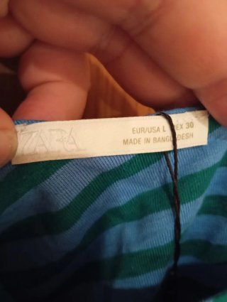 Top Asimétrico Rayas Zara Talla L