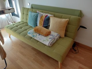 Sofá Cama Verde Estilo Escandinavo